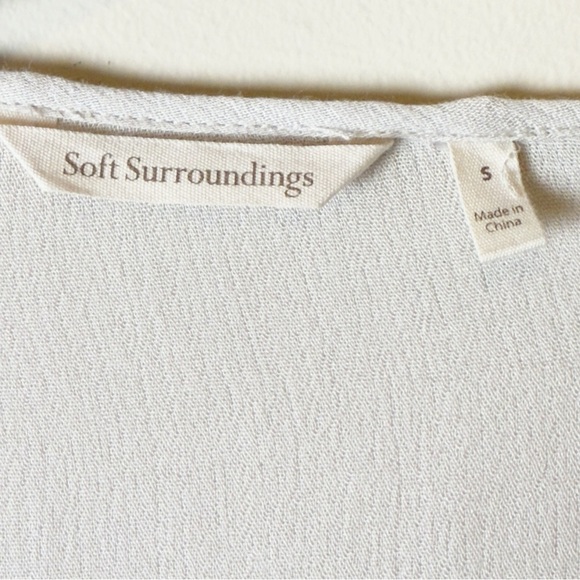 Soft Surroundings Clementine Tassel Tunic Embroidered Boho Beige S - Picture 8 of 9